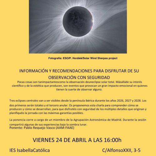 CHARLA SOBRE ECLIPSES PARA FAMILIAS