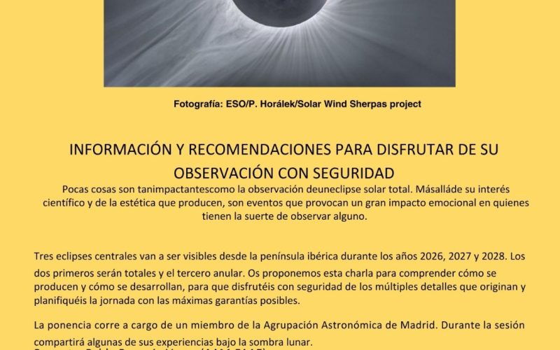CHARLA SOBRE ECLIPSES PARA FAMILIAS