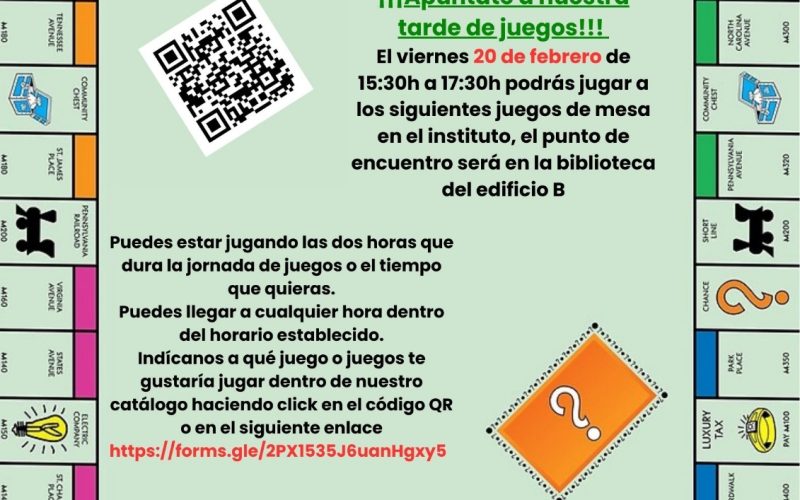 Tarde de juegos de mesa 20 febrero